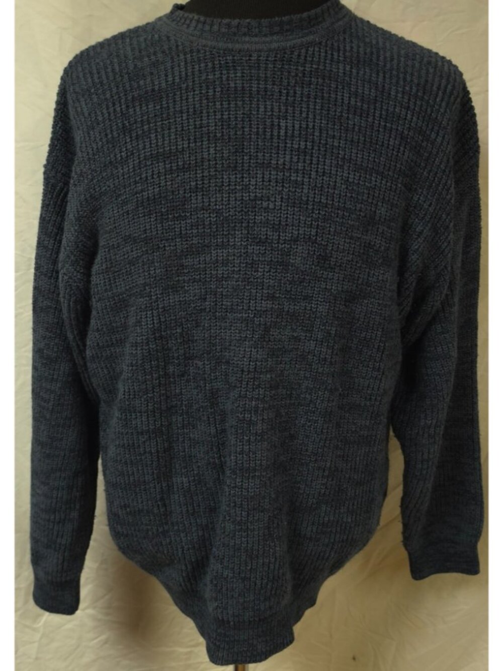 Munsingwear Mens XL Blue Ribbed Knit Heavyweight Crewneck Pullover Sweater